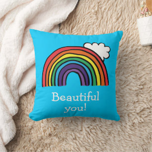 Farbige Regenbogen-Illustration Personalisiert Kissen