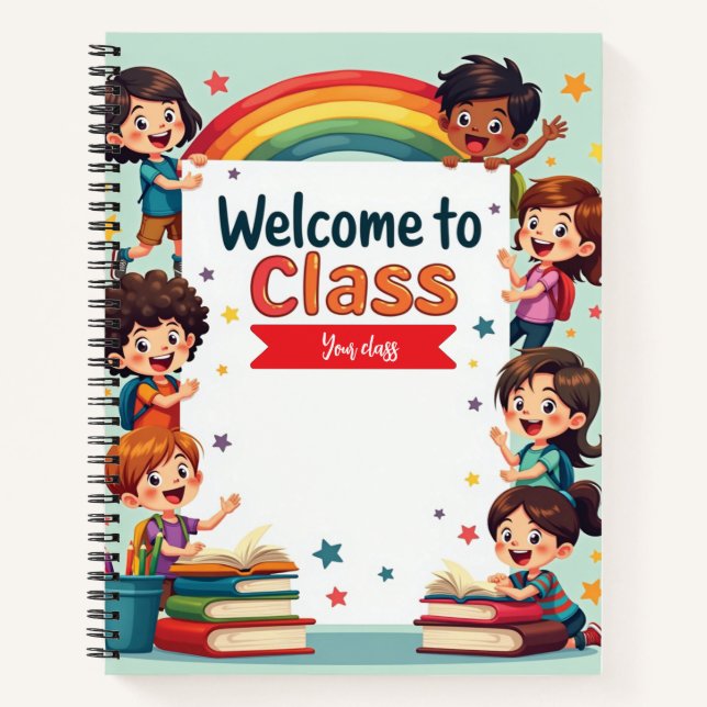 Farbige Regenbogen-Klassenzimmer-Wandkunst Notizbuch (Vorderseite)