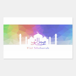 Farbige Regenbogen-Polygonal-Eid-Moschee - Aufkleb Rechteckiger Aufkleber