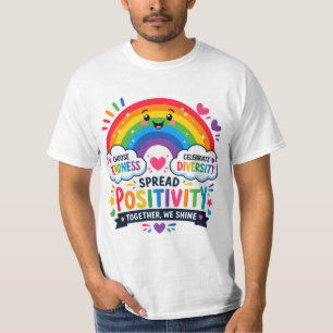 Farbige Regenbogen Positivität & Vielfalt T-Shirt