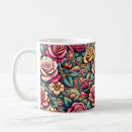 Farbige Regenbogen-Rose Blume Kaffee-Tasse-Tasse Kaffeetasse