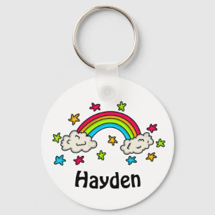 Farbige Regenbogen- und Sternenbezeichnung Kinder Schlüsselanhänger