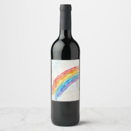 Farbige Regenbogen-Weinetiketten.. Weinetikett