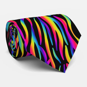Farbige Regenbogen Zebra Print Krawatte