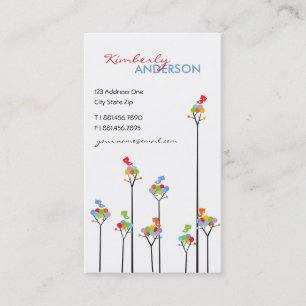 Farbige Regenbogenblöcke und Niedliche Tweetend V Visitenkarte