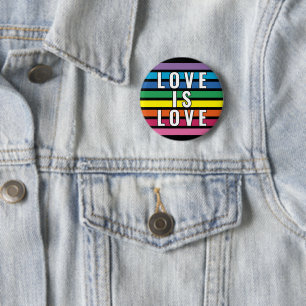 Farbige Regenbogenfarben Muster Streifen Button
