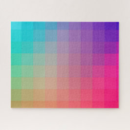 Farbige Regenbogenfarben Pixel glänzender Gestaltu Puzzle