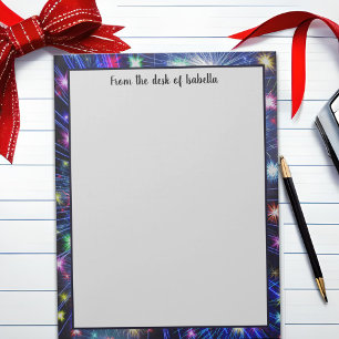 Farbige Regenbogenfeuerwerke, Nachtschwärme, Feier Notizblock