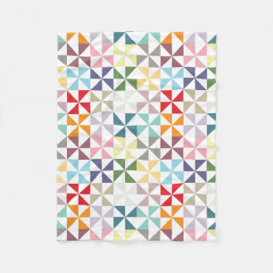 Farbige Regenbogengeometrie Pinwheels Fleecedecke