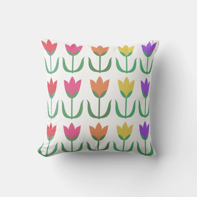 Farbige Regenbogenhauben, Frühlingsblumen Kissen (Vorderseite)