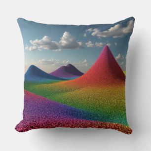 Farbige Regenbogenhügel aus winzigen Kügelchen Kissen