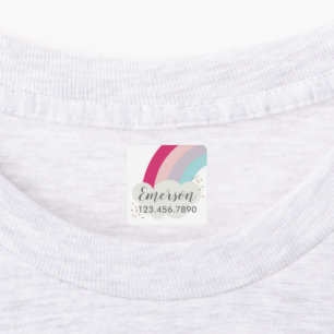 Farbige Regenbogenkinder wasserdicht Etiketten