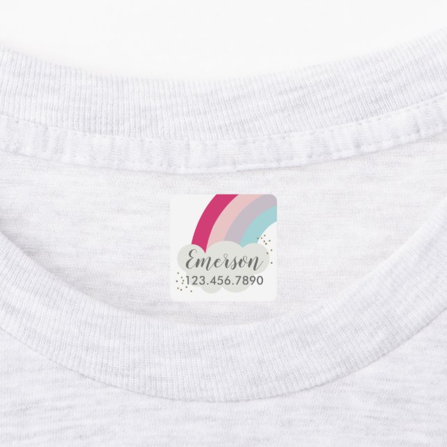 Farbige Regenbogenkinder wasserdicht Etiketten (Befestigt)