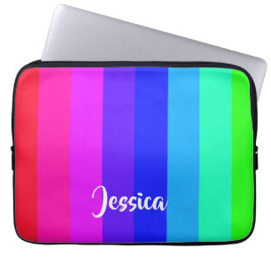 Farbige Regenbogenlinien Laptopschutzhülle