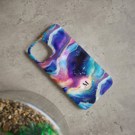 Farbige Regenbogenpresse-Glitzer-Textur Monogramm Case-Mate iPhone Hülle