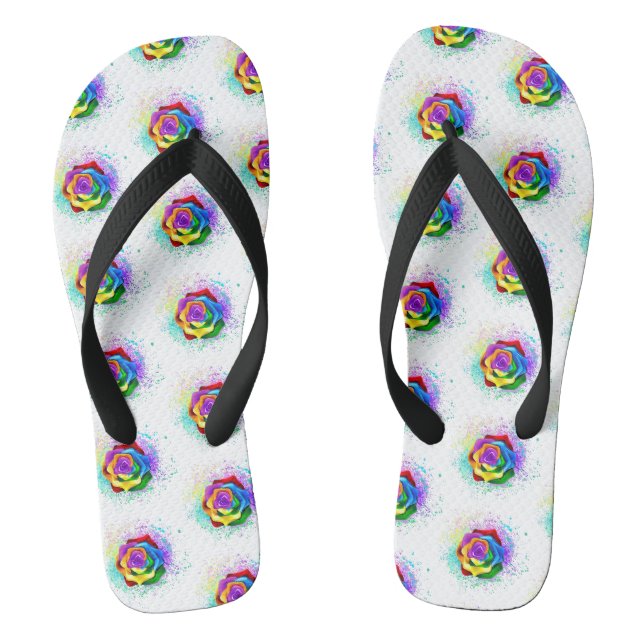 Farbige Regenbogenrose Flip Flops (Fußbett)