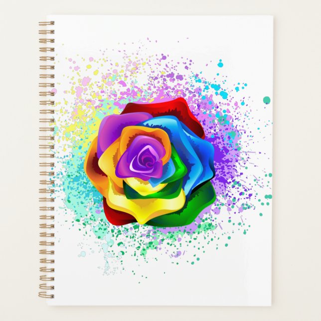 Farbige Regenbogenrose Planer (Vorderseite)