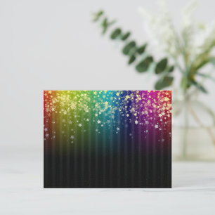 Farbige Regenbogenstars Postkarte