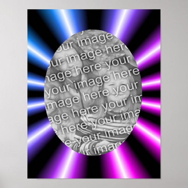 Farbige Regenrahmen hinzufügen Ihr Foto Poster (Vorne)