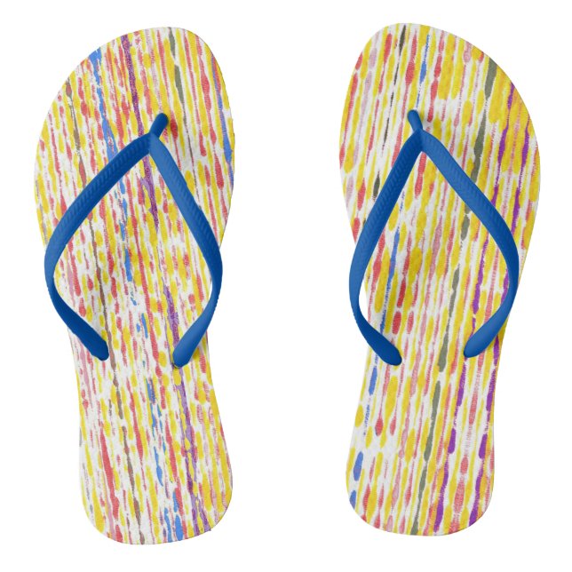 Farbige Regentropfen Regenbogenstreifen FlipFlops (Fußbett)