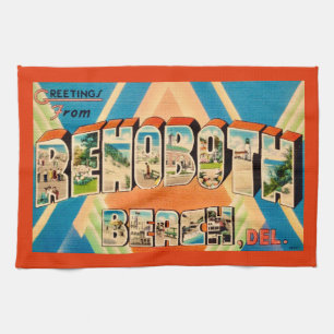 Farbige Rehoboth Beach  Geschirrtuch