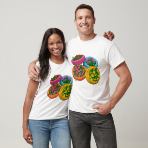 Farbige Reifenpflanzgefäße – Helle Blumenpracht T-Shirt