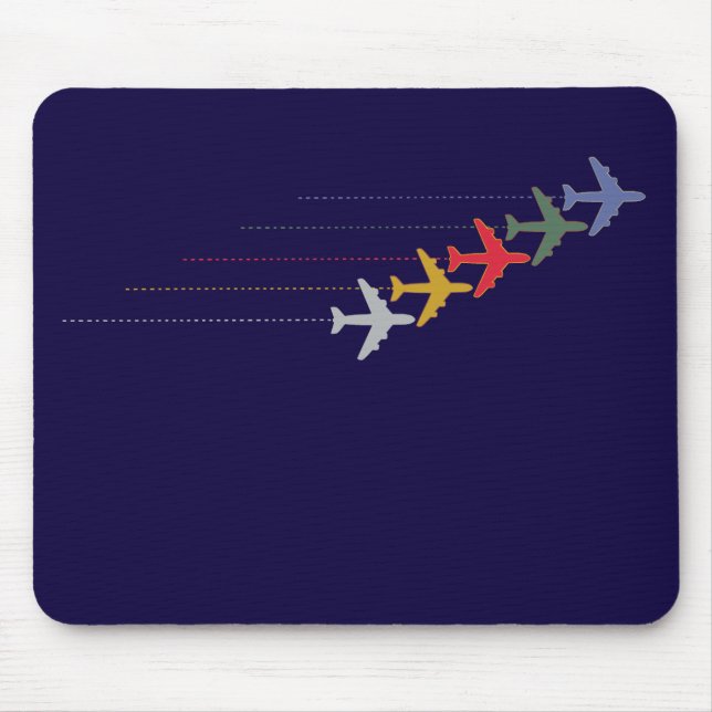 farbige Reiseflugzeuge Mousepad (Vorne)