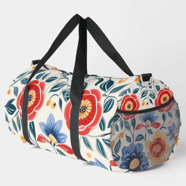 Farbige Reisetasche mit kräftigem Rot Duffle Bag (Rechte Ecke)