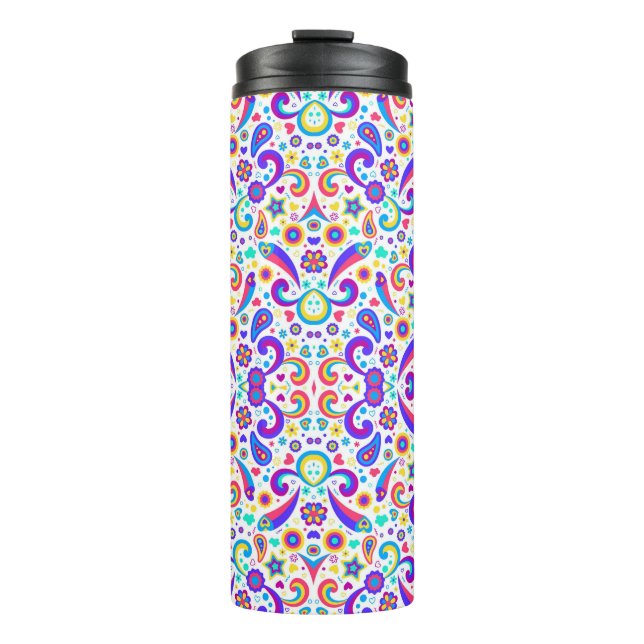 Farbige Reisetasche mit lebendigen Thermosbecher (Vorderseite)
