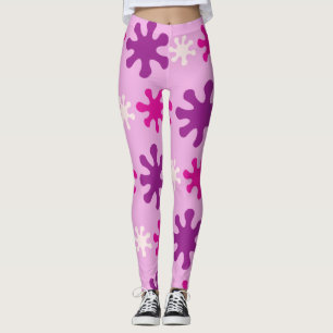 Farbige Retro-60er 70er Rosa Platsch Leggings