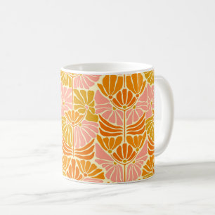 Farbige Retro-Blume Kaffeetasse