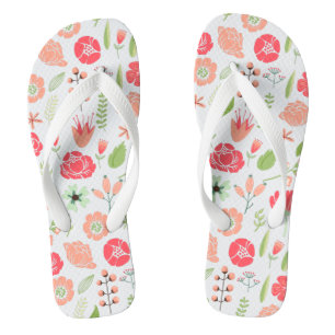 Farbige Retro-Blume Muster 2 Flip Flops