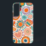 Farbige Retro-Blume Muster 3a Samsung Galaxy Hülle<br><div class="desc">Coole,  stilisierte Retro-Blume mit nahtlosen Mustern.</div>