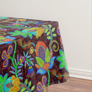 Farbige Retro-Blume Muster Imitate Glasperlen Tischdecke