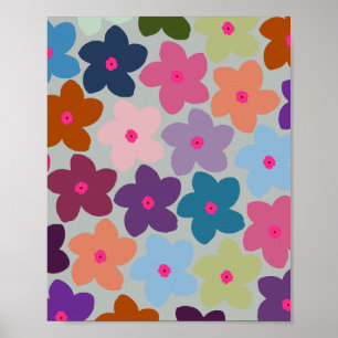 Farbige Retro-Blume Poster