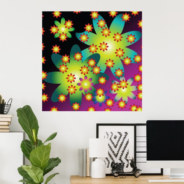 Farbige Retro-Blume Poster (Von Creator hochgeladen)