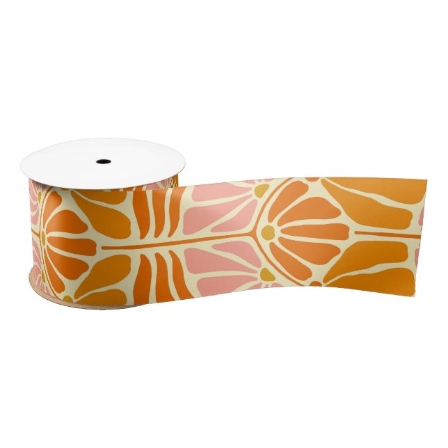 Farbige Retro-Blume Satinband (Spule)