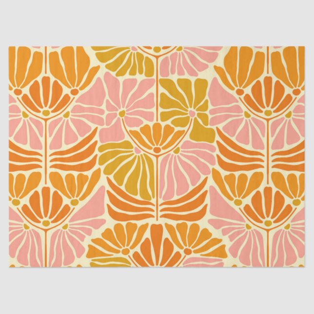 Farbige Retro-Blume Seidenpapier (Vorderseite)