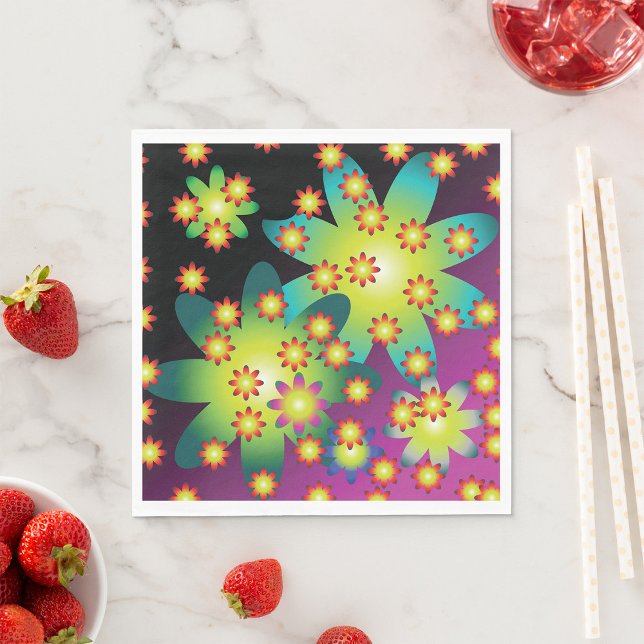 Farbige Retro-Blume Serviette (Von Creator hochgeladen)