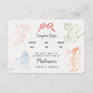 Farbige Retro Cocktail Party Fingergröße Beilage Begleitkarte