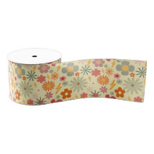 Farbige Retro Daisy Blume Design-Muster Ribbon