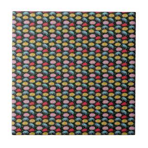 Farbige Retro-Daisy-Blumenmuster-Laune Fliese