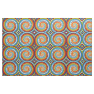 Farbige Retro-Drehung Abstrakt Art #24 Stoff