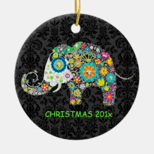Farbige Retro-Elephant-Illustration Keramik Ornament