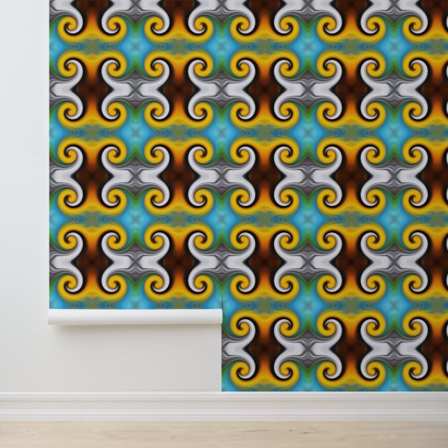 Farbige, Retro-Federschmuck Tapete (Anwendung)