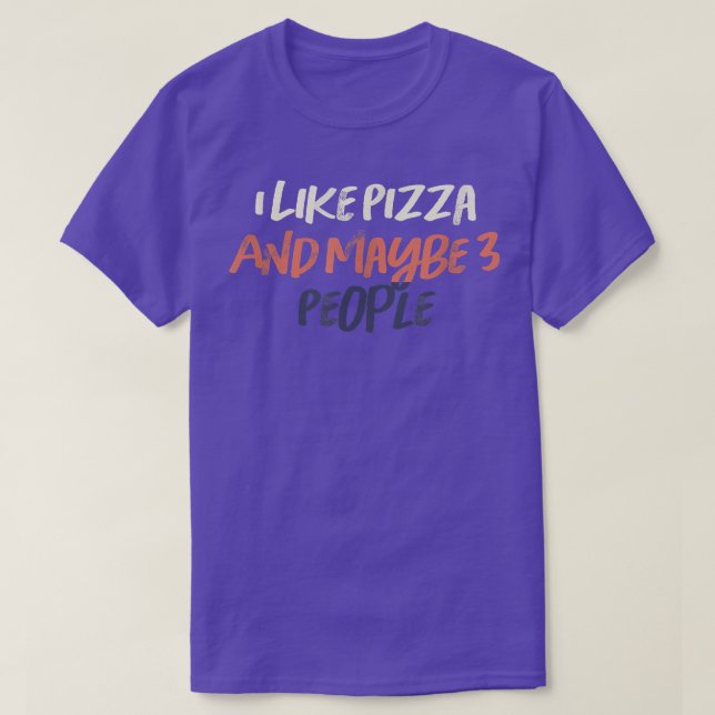 Farbige Retro Funny Ich mag Pizza und vielleicht 3 T-Shirt (Design vorne)