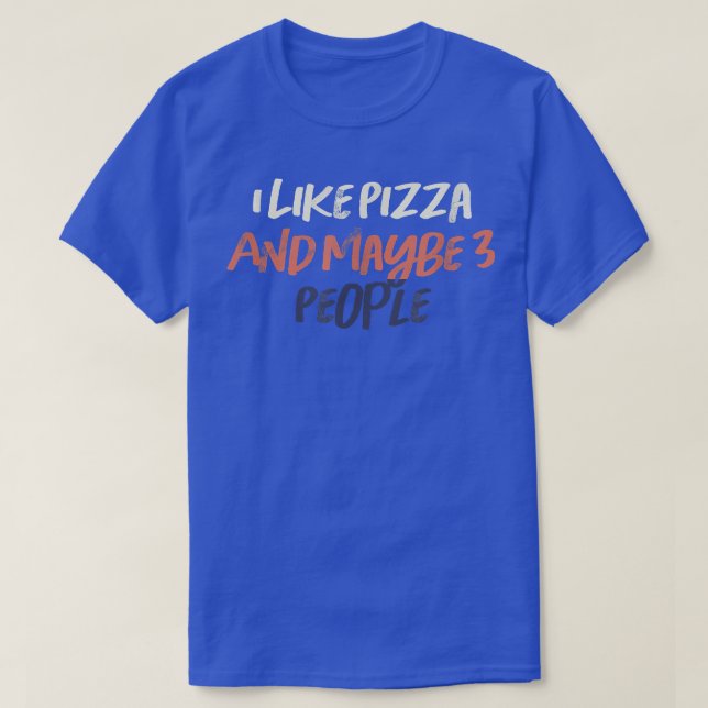 Farbige Retro Funny Ich mag Pizza und vielleicht 3 T-Shirt (Design vorne)