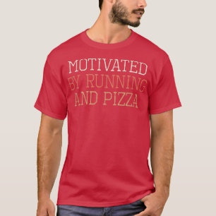 Farbige Retro-Funny motiviert von Running und Pizz T-Shirt