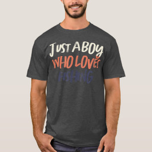 Farbige Retro Funny nur ein Junge, der Lieben Fisc T-Shirt