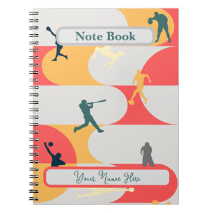 Farbige Retro-Multi-Sport-Silhouette Personalisier Notizblock